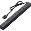 ELECOM ECT-0510BK ブラック ダブル回転タップ 7個口 雷サージ付 ホコリ防止シャッター付 固定&吊下可能 1.0m
