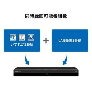SHARP 2B-C10EW1 ブラック AQUOS [ブルーレイレコーダー(HDD1TB