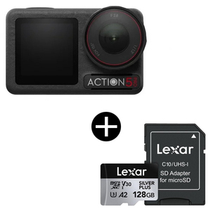 DJIOsmoAction5Proスタンダードコンボ + LEXAR LMSSIPL128G-BNANG Professional SILVER PLUS microSDXC UHS-I マイクロSDカード 128GB セット
