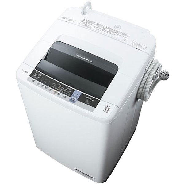 日立 NW-80C(W) ピュアホワイト 白い約束 [簡易乾燥機能付洗濯機(8kg