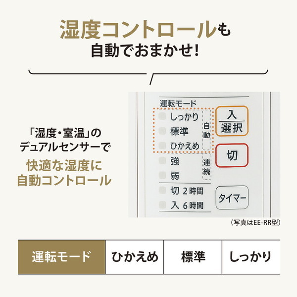 象印 EE-RS35-WA ホワイト [スチーム式加湿器 (木造6畳/コンクリ10畳