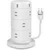 ELECOM ECT-0720WH [電源タップ 12個口 2P 雷サージ トラッキング防止 ほこり防止 USBポート付き タワー型 2m ホワイト]