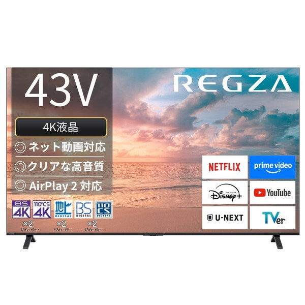 TVS REGZA 43E350R E3�V���[�Y [43V�^ �n��f�W�^���EBS�E110�xCS 4K���� �t���e���r]