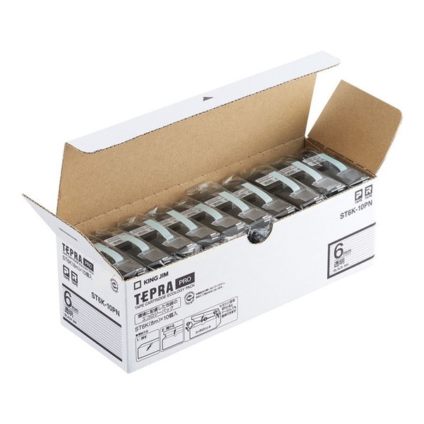 KING JIM ST6K-10PN �e�v��PRO�e�[�v �G�R�p�b�N �������x�� 6mm 10��