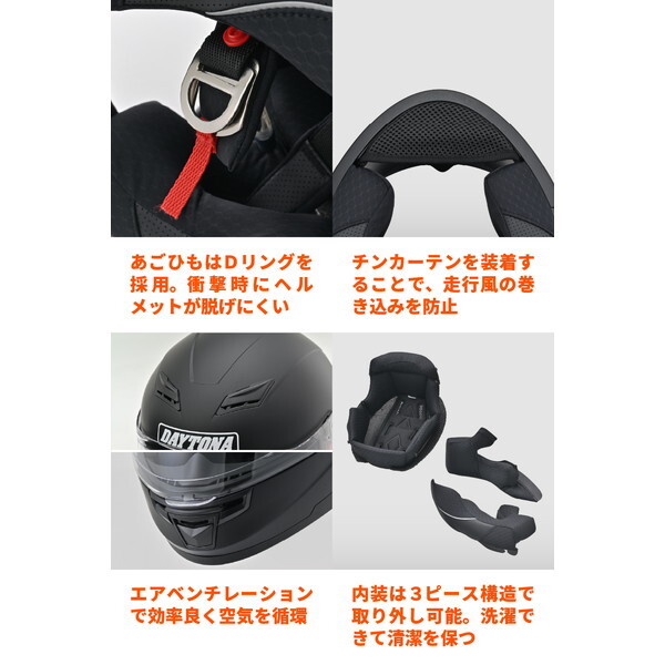 デイトナ D46522 ヘルメット フルフェイス スピーカーホール装備