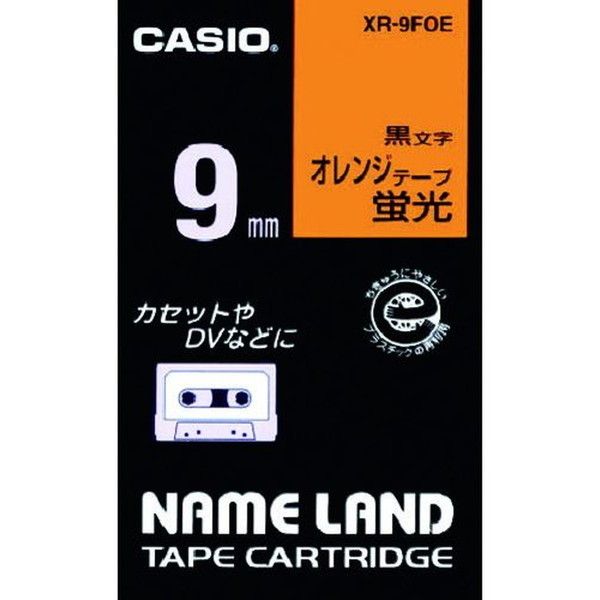 CASIO(�J�V�I) XR-9FOE �u���I�����W�e�[�v ������ [�l�[�������h�p�e�[�v�J�[�g���b�W 9mm]