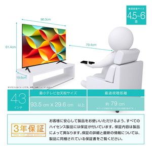 Hisense 43A6G [43V型 地上・BS・CSデジタル 4K内蔵 液晶テレビ