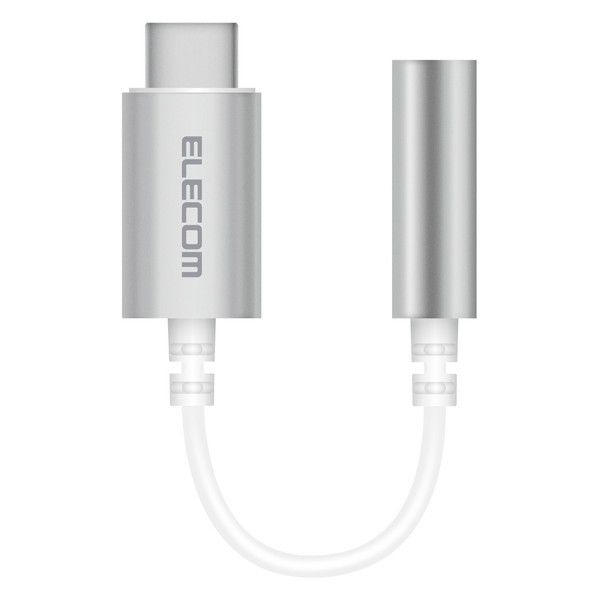 ELECOM EHP-C35DS01SV Type-C-4Ƀ3.5mmXeI~jvOϊP[u fUCϋv Vo[