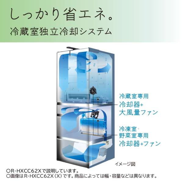 冷蔵庫 日立 R-HWC49X(N) ライトゴールド HWCタイプ [冷蔵庫 (485L・フレンチ
