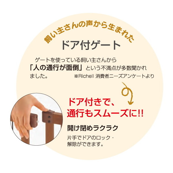 Richell リッチェル ペット用 木製おくだけドア付ゲート S ペット用
