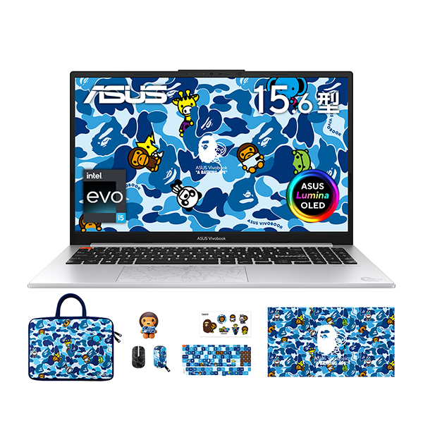 ASUS K5504VA-MA265W クールシルバー Vivobook S 15 OLED BAPE Edition [ノートパソコン 15.6型  / Win11 Home / Office搭載] | 激安の新品・型落ち・アウトレット 家電 通販 XPRICE - エクスプライス (旧  PREMOA - プレモア)