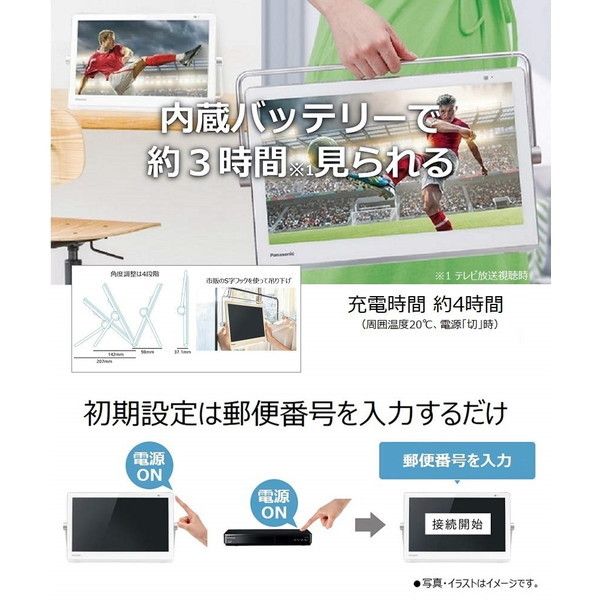 PANASONIC UN-15N9-W ホワイト プライベート・ビエラ [15V型 地上・BS・CSデジタル 液晶防水テレビ]