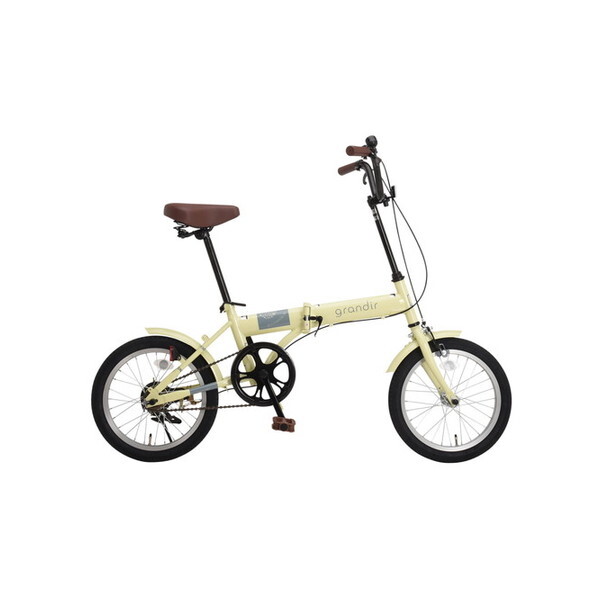 Grandir折りたたみ自転車 16インチ GR-16 軽量 ミニベロ クリーム