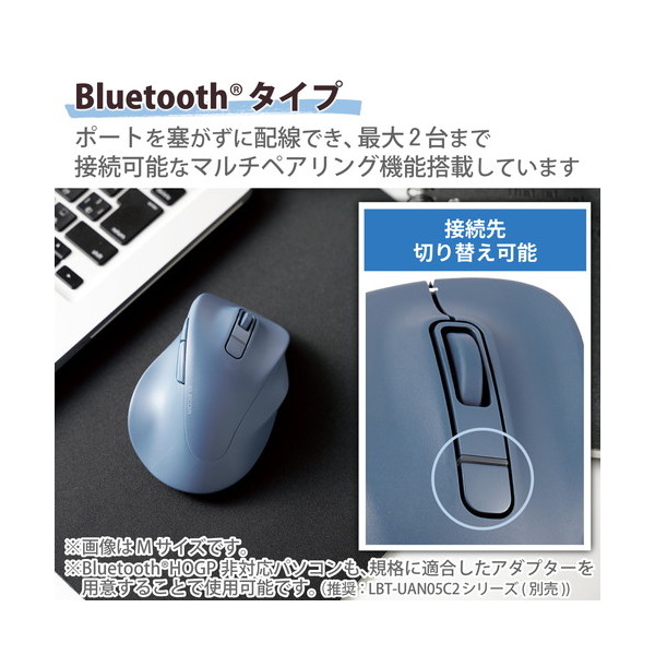 エレコム ワイヤレス マウス Bluetooth 5.0 EX-Gシリーズ 5ボタン静音マウスMサイズ マウス ブルートゥース 5ボタン Mサイズ 握りの極み 静音設計 ホワイトフェイス M-XGM15BBSWF EC