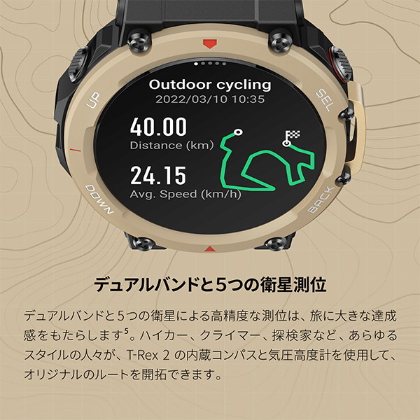 Amazfit SP170045C174 エンバーブラック T-Rex 2 [スマートウォッチ