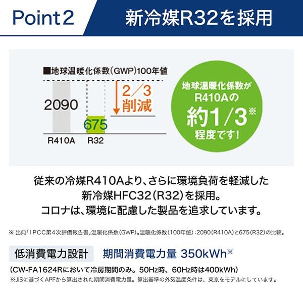 コロナ CW-1624R-WS シェルホワイト ReLaLa [窓用エアコン(冷房専用