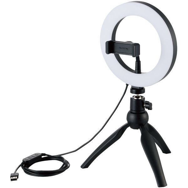ELECOM DE-L02BK LEDOCg B胉Cg 3F ő640lm 10iK USB-Ad zM ~jOrX^ht {[WCgt 16cm