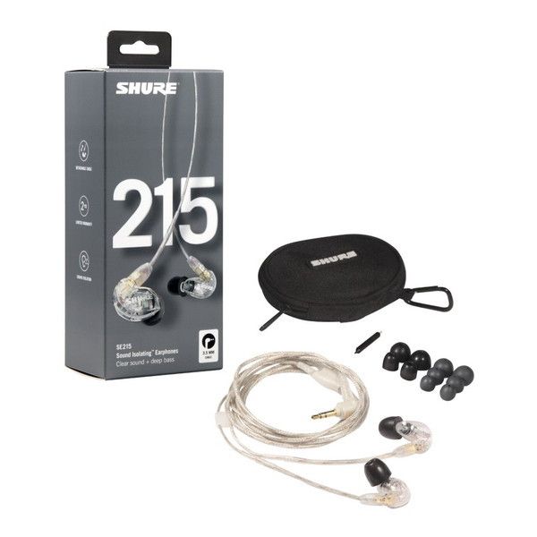 ほぼ未使用品。 SHURE SE215-CL-A シュア イヤホン 有線 クリア SHURE SE215-CL-A クリア [カナル型イヤホン] | 激安の新品・型落ち