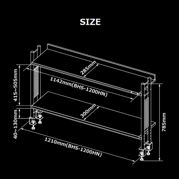 Bauhutte BHS-1200HN-BK ブラック [デスクラック2（1200mm幅）] | 激安