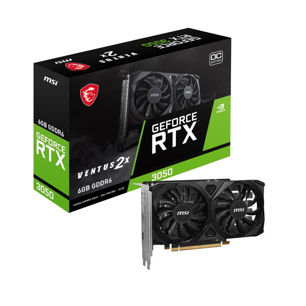 MSI デュアルファン グラフィックボード MSI GeForce RTX 3050 VENTUS 2X E 6G OC ブラック [グラフィック