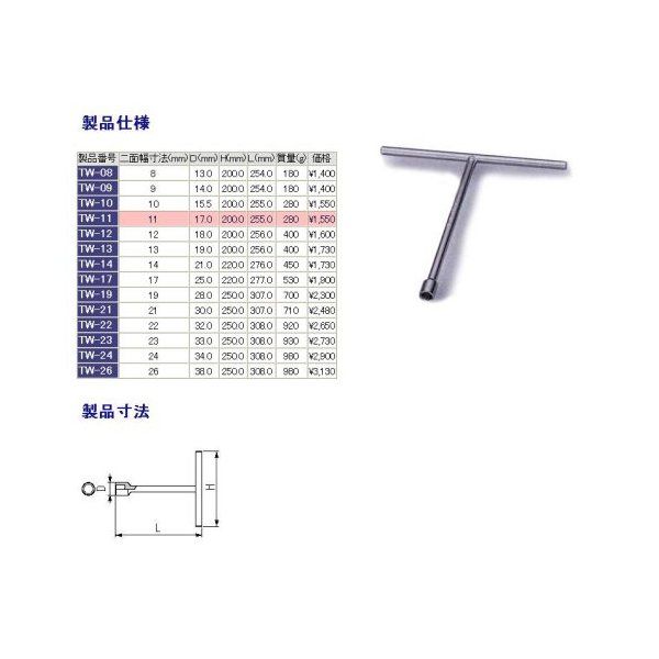 TONE TW12 �g���N�����@ T�`�����` �ΕӐ��@12mm �S��256mm ��200mm