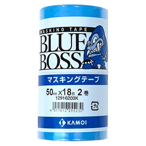 カモ井マスキングテープブルーボス50㎜2箱 カモ井 BLUE BOSS 車両塗装用マスキングテープ 50mm×18m 2巻パック