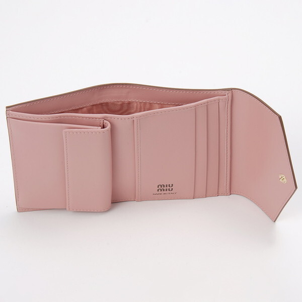 MIU MIU ミュウミュウ 三つ折り財布 ピンク 5MH040 2CV6 F04AN BI FOLD
