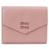 MIU MIU ミュウミュウ 三つ折り財布 ピンク 5MH040 2CV6 F04AN BI FOLD WALLET CAMELIA+COGNAC 【並行輸入品】