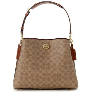 COACH コーチ ショルダーバッグ ブラウン C2745 B4NQ4 SIGNATURE WILLOW SHOULDER BAG TAN RUST 【並行輸入品】