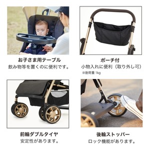 KATOJI ベビーカー 二人でゴー リミテッド ホワイト&ゴールド 41537