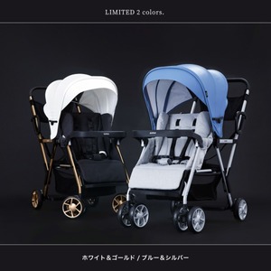 KATOJI ベビーカー 二人でゴー リミテッド ホワイト&ゴールド 41537