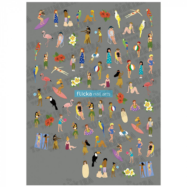 COJg TSUMEKIRA(cL) lCV[ flicka nail arts vf[X1 4 seasons GIRLS Summer NN-FLI-102