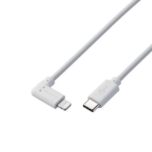 ELECOM MPA-CLL03WH iPhoneケーブル iPadケーブル 抗菌 L型コネクタ タイプC PD対応 充電 データ転送 30cm ホワイト