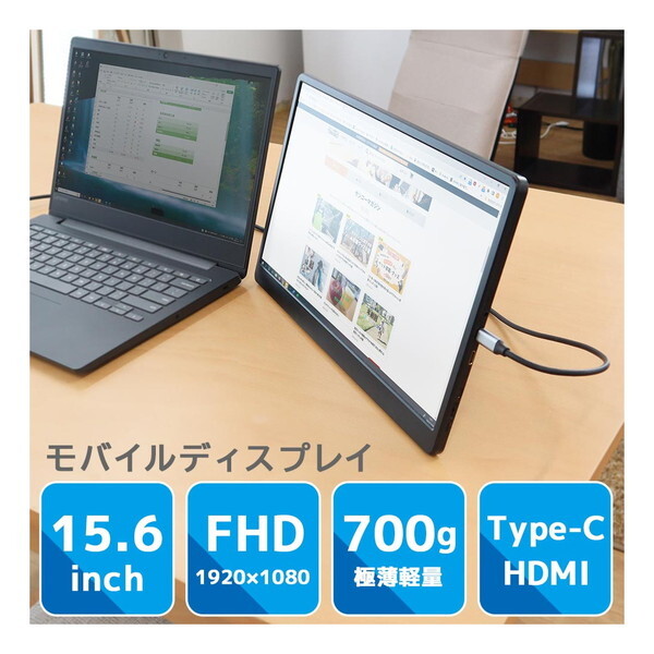 THANKO 持ち運べるモニター 15.6インチ軽量モバイルディスプレイ INPRMNHBK | 激安の新品・型落ち・アウトレット 家電 通販  XPRICE - エクスプライス (旧 PREMOA - プレモア)