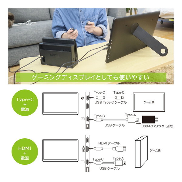 THANKO 持ち運べるモニター 15.6インチ軽量モバイルディスプレイ
