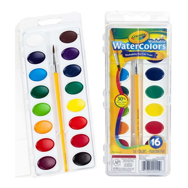 Crayola Washable Water Colors 16 łƂ鐅ʊG̋ 16F ~jZbg uVt 530555
