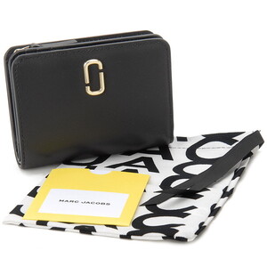 ☆極美品☆マークジェイコブス☆二つ折り財布☆ブラック MARC JACOBS マークジェイコブス 二つ折り財布 ブラック 2S3SMP003S01
