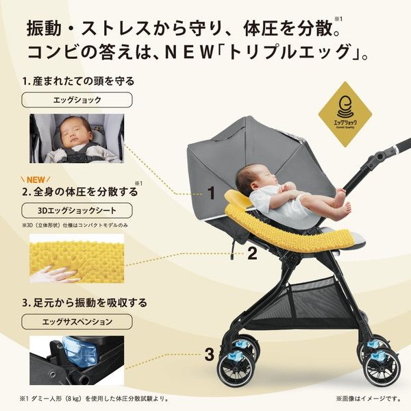 Combi スゴカルα 4キャス Light エッグショック HT サニーブルー 