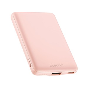 ELECOM DE-C37-5000PN ピンク [モバイルバッテリー (5000mAh 12W 入力(Type-C×1) 出力(Type-C×1/USB-A×1) おまかせ充電対応 コンパクト)]