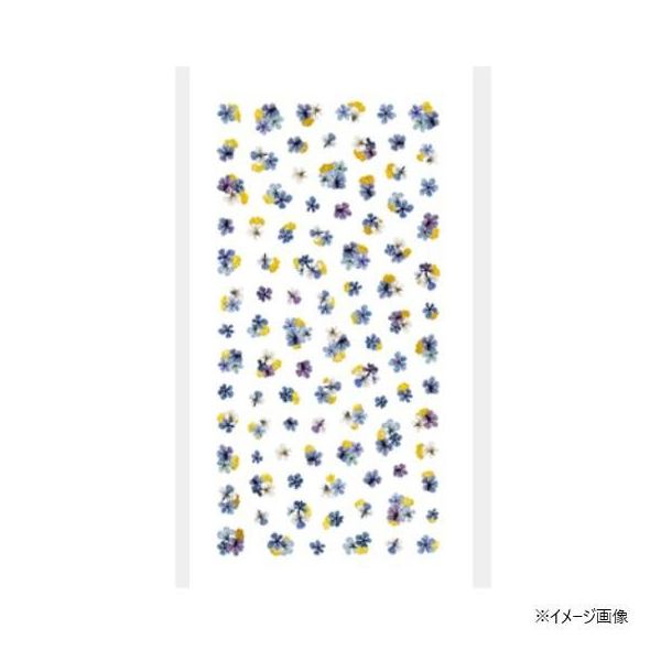 イングカワモト TSUMEKIRA(ツメキラ) ネイルシール(ジェル専用) noble ドライフラワーと金箔3 ブルー NO-DFG-003