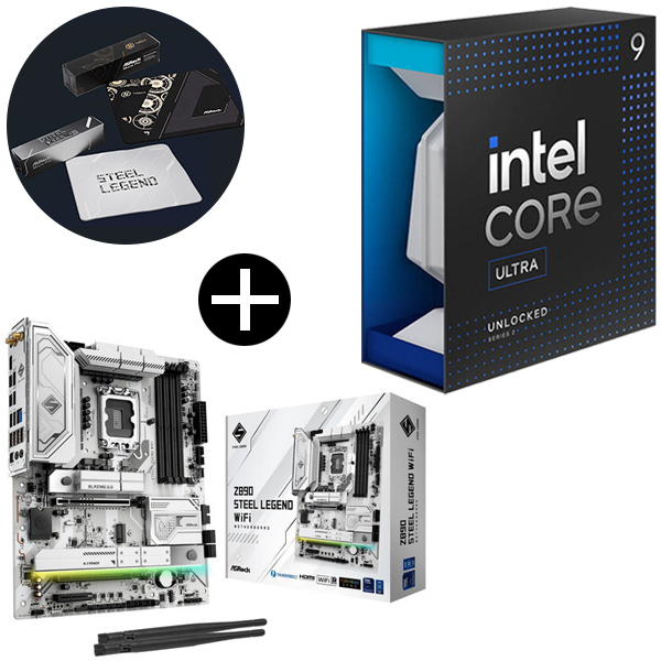 Intel Core Ultra 9 285K CPU + ASRock Z890 Steel Legend WiFi