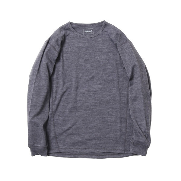 NANGA iK MERINO WOOL BASE LAYER L/S TOP GRY S NW2341-1J508 N1MpGRE5 [mE[ x[XC[ OX[ugbv]