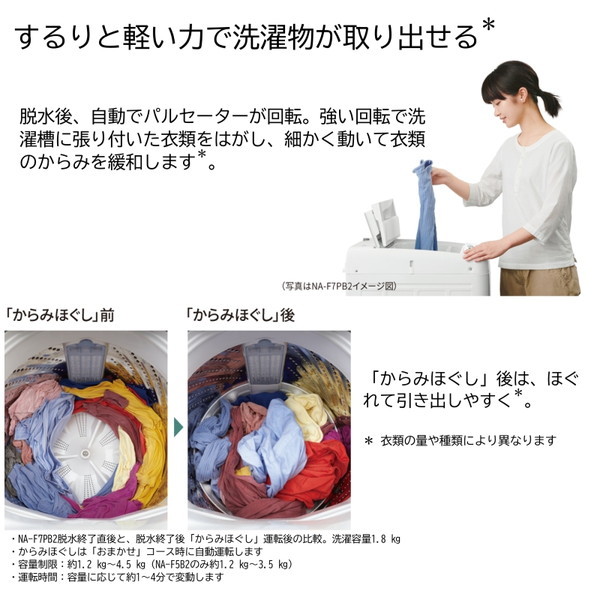 PANASONIC NA-F7PB2-W ホワイト Fシリーズ [全自動洗濯機 (7.0kg