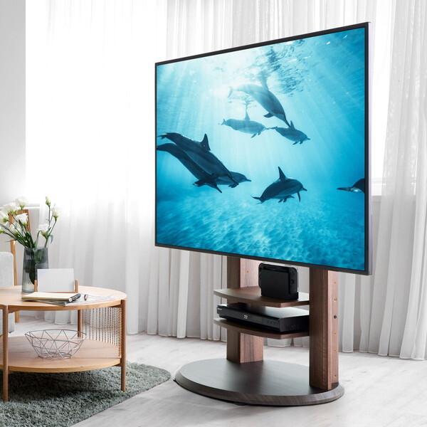 朝日木材加工 WS-H800-DB キャスター付き壁寄せテレビ台 ダーク