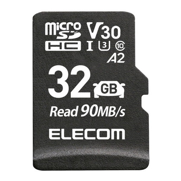 ELECOM MF-DRMR032GU13 micro SDJ[h 32GB Class10 UHS-I U3 V30 A2 microSDHC Ǎő90MB/s h IPX7 ϋvf