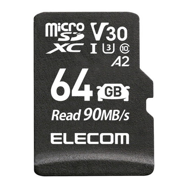 ELECOM MF-DRMR064GU13 micro SDJ[h 64GB Class10 UHS-I U3 V30 A2 microSDXC Ǎő90MB/s h IPX7 ϋvf