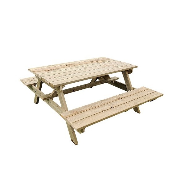 MK-7787NA 木製ピクニックテーブル ナチュラル NA パラソル別売り 木製