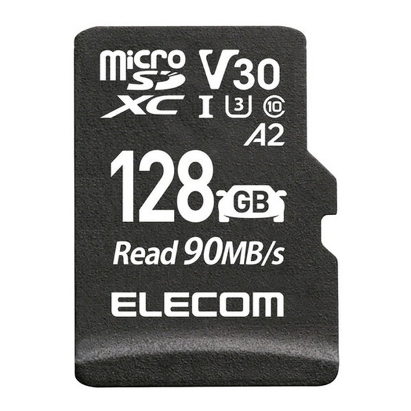 ELECOM MF-DRMR128GU13 micro SDJ[h 128GB Class10 UHS-I U3 V30 A2 microSDXC Ǎő90MB/s h IPX7 ϋvf