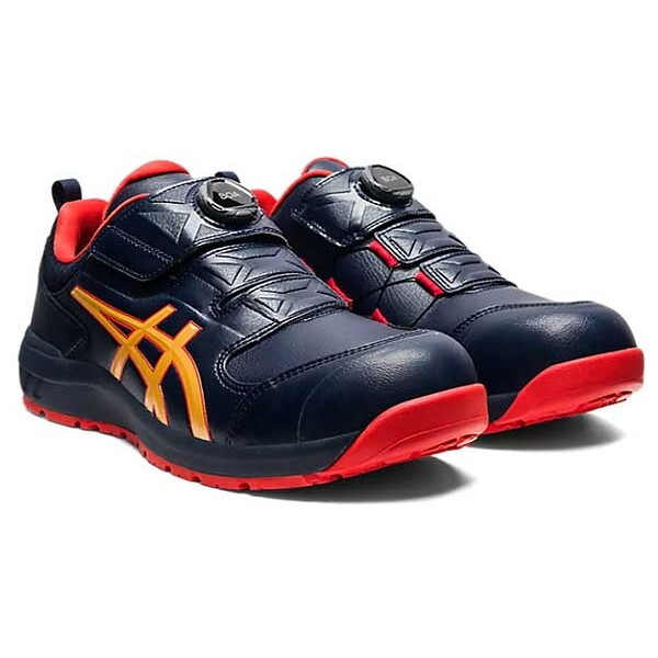 アシックス 安全靴 ウィンジョブCP307 BOA ミッドナイト×ピュア ASICS WINJOB CP307 BOA 26.0cm ネイビー/オレンジ