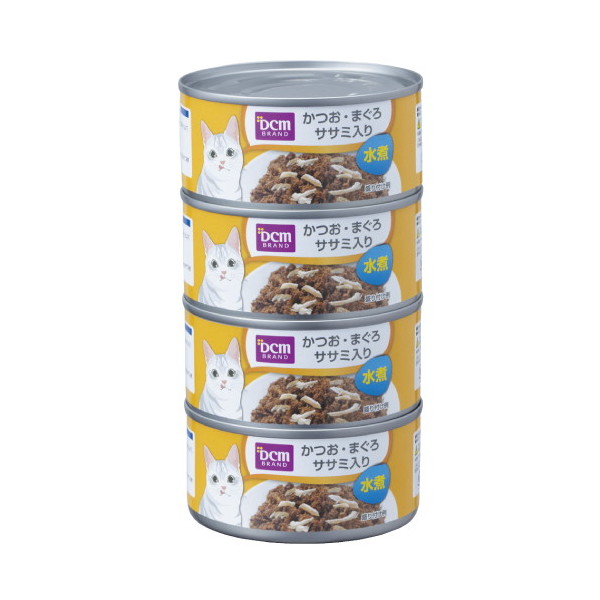 DCM 猫缶 かつお まぐろ ササミ入り水煮 170g×4缶 | 激安の新品・型